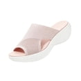 thumbnail image 3 of Domuza Womens Orthopedic Platform Slides Sandals with Arch Support Ladies Comfortable Walking Open Toe Plantar Fasciitis Slip On Pink 10（EU-43）, 3 of 4