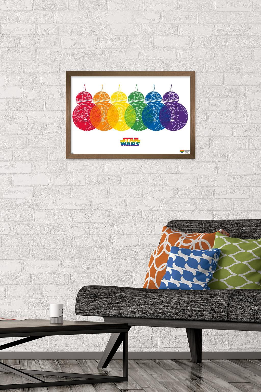 Star Wars: Saga - BB-8 Pride Wall Poster, 14.725" x 22.375" Framed