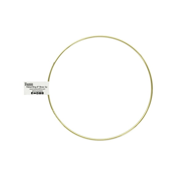 Essentials By Leisure Arts Metal Ring 8" Brass – For Macrame Rings, Metal Hoops For Crafts, And Diy Projects. Ideal Rings Crafts And Home Decor