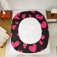 thumbnail image 5 of Feelyou Romantic Love Heart Queen Sheet Sets for Child, Kawaii Cartoon Black Red Flat Sheet, Dreamy Princess Style Queen Fitted Sheet, Ultra Soft Bedroom Decor, 4-Piece, 5 of 7