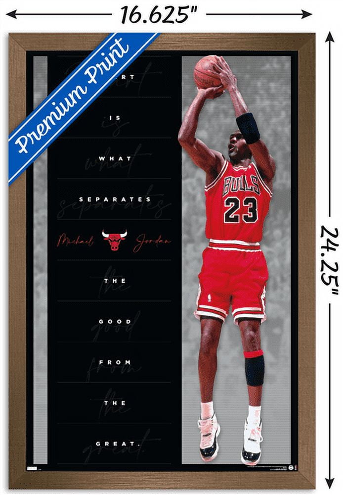 Michael Jordan Chicago Bulls 24.25'' x 35.75'' Framed Player Heart Poster 