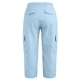 thumbnail image 4 of cocolona Womens Casual Capri Cargo Pants Elastic Waist Drawstring Wide Leg Outdoor Hiking Cropped Pants with Pockets, 4 of 5