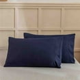 thumbnail image 2 of Pillow Cases Standard Size Set of 2 for Bedroom Washable Solid-color Pillowcase Suitable for Women Men 51*90cm (Navy), 2 of 7