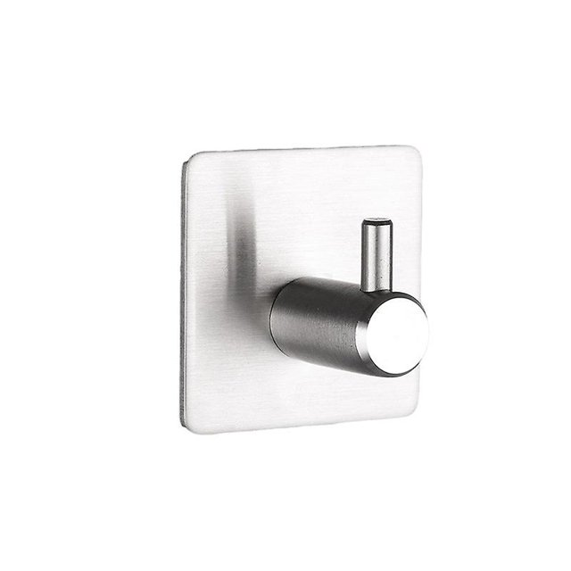 1 gancho para toallas autoadhesivo de acero inoxidable, ideal para baño, inodoro, cocina, oficina, plateado