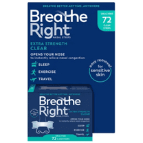 Breathe Right Nasal Strips to Stop Snoring Drug-Free, Extra Clear 72 Count