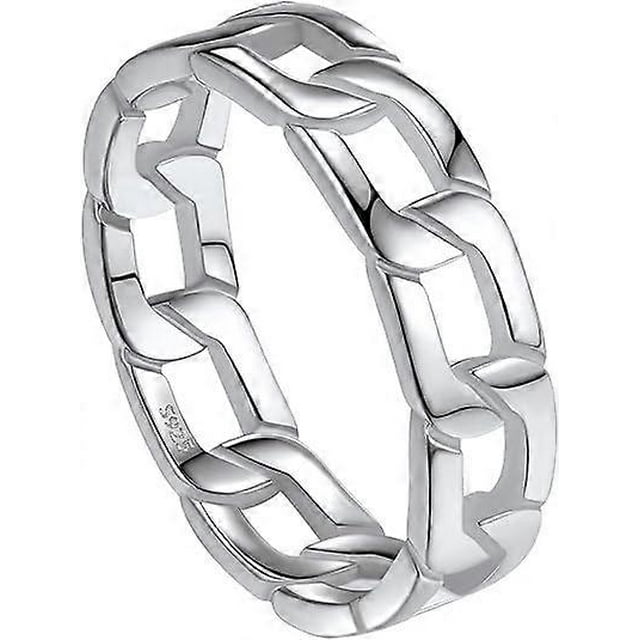 Men/Women Cuban Link/Spinner Rings, Size #06-#12, 18K Gold Tone/Stainless Steel/Black (Send Gift Box)