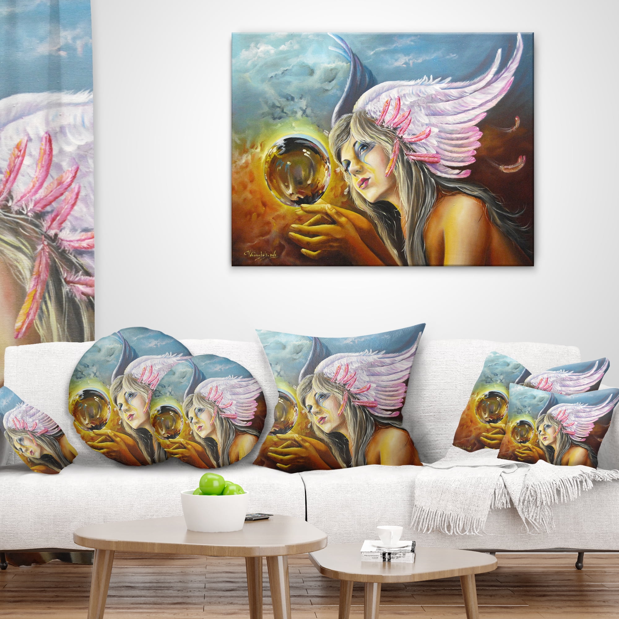 Designart Birth of an Idea - Abstract Throw Pillow - 16x16
