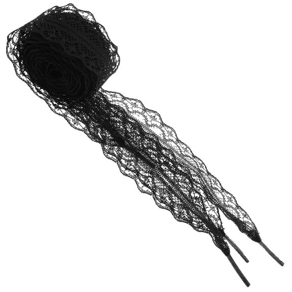 Masteelf  Lace Shoelaces Fun Flat Fancy Black Ribbon Fashion Accessories Girl Woman