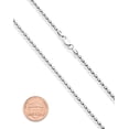 thumbnail image 5 of Miabella Italian 925 Sterling Silver Oval Bead Ball Chain Necklace Made in Italy (Length 26 Inches), 5 of 6