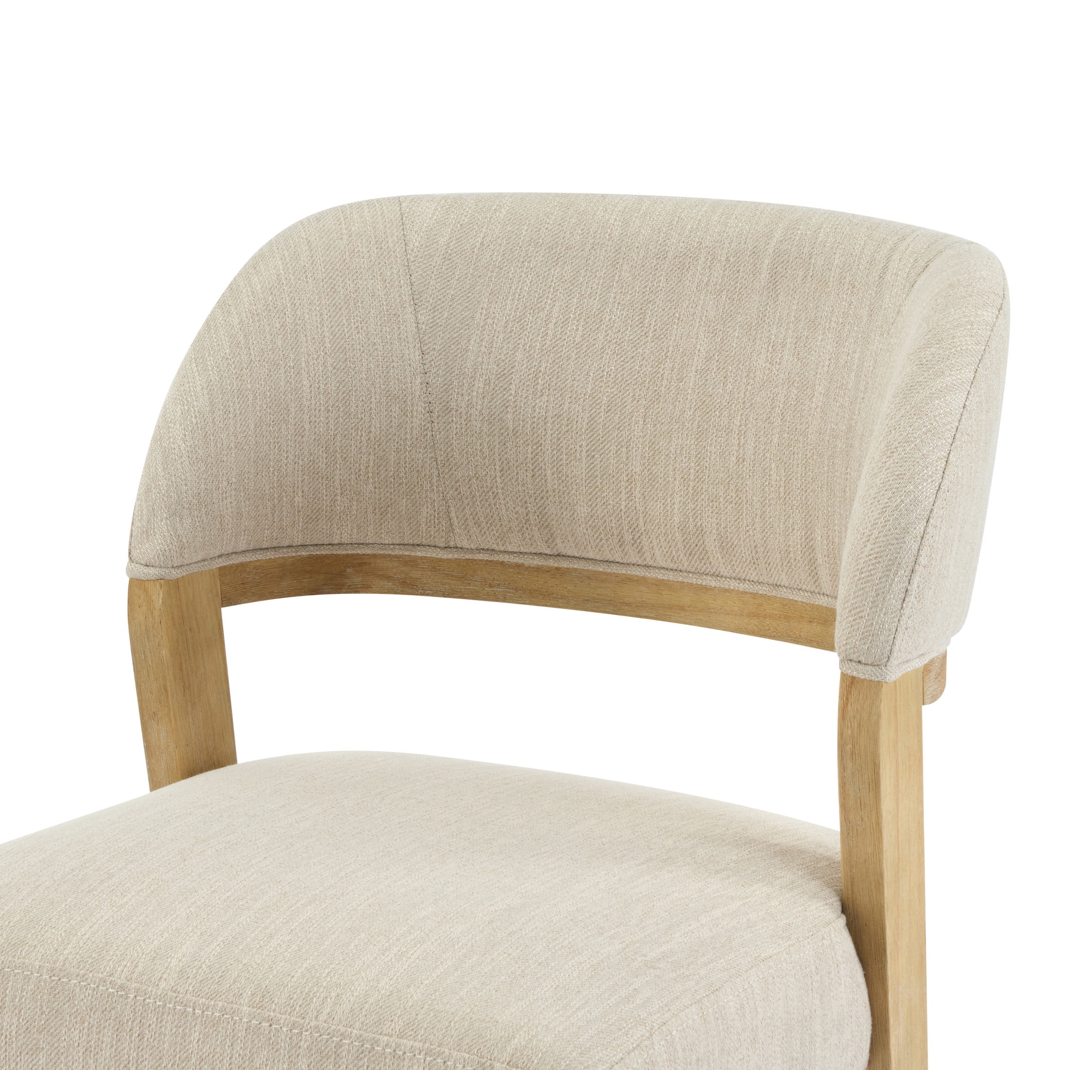 Christopher Knight Home Upholstered Dining Chairs with Solid Wood Frame, Natural+Beige, Set of 4