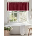 thumbnail image 4 of Solid Color Valances for Windows Wine Red Valance Rod Pocket Light Filtering Short Window Treatments Curtains for Kitchen Bathroom Living Room Bedroom, 1 Panel, 60 x 18 Inch, 4 of 7