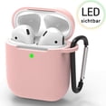 thumbnail image 1 of Silicone Airpods Cover Airpods Protective Cover Compatible With Airpods 2 & 1 Case With Carabiner [Front Led Visible] [Shockproof & Dustproof Protective Cover] ​​[Extra Protection] -Pink, 1 of 4