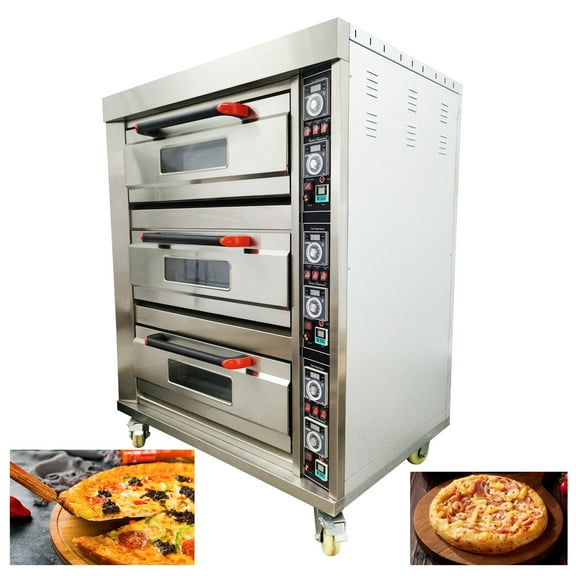 Pizza Oven Three-Layer Six-Plate Electric Caster Commercial 220V 3PH 19.8KW