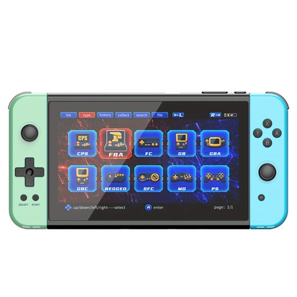 X70 Handheld Game Console 7 Inch Professional Retro Game Console Classic Video Game Board 64G Memory Support CPS MO GBA SFC PS FC GB NEOGED GBC FBA Etc Modes Game Gift For Adults Kids