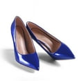 thumbnail image 3 of Zhabtuc Women Sexy High Heels，Pointed Toe Stiletto Heels Closed toe Pumps Slip On Heels Prom Shoes Royal Blue Size 9.5, 3 of 6