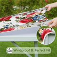 thumbnail image 6 of Floral Square Tablecloth with Elastic Edge, 34x34 Inch Waterproof Polyester for Indoor Dining or Outdoor Table Decor, 6 of 6