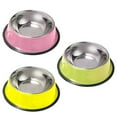 thumbnail image 1 of Cuencos para gatos para comida y agua, 3 piezas Rapsrk, antideslizantes, de acero inoxidable, pequeños cuencos para comida para gatos, cuencos para mascotas, platos apilables para cachorros y gatos, 1 of 6
