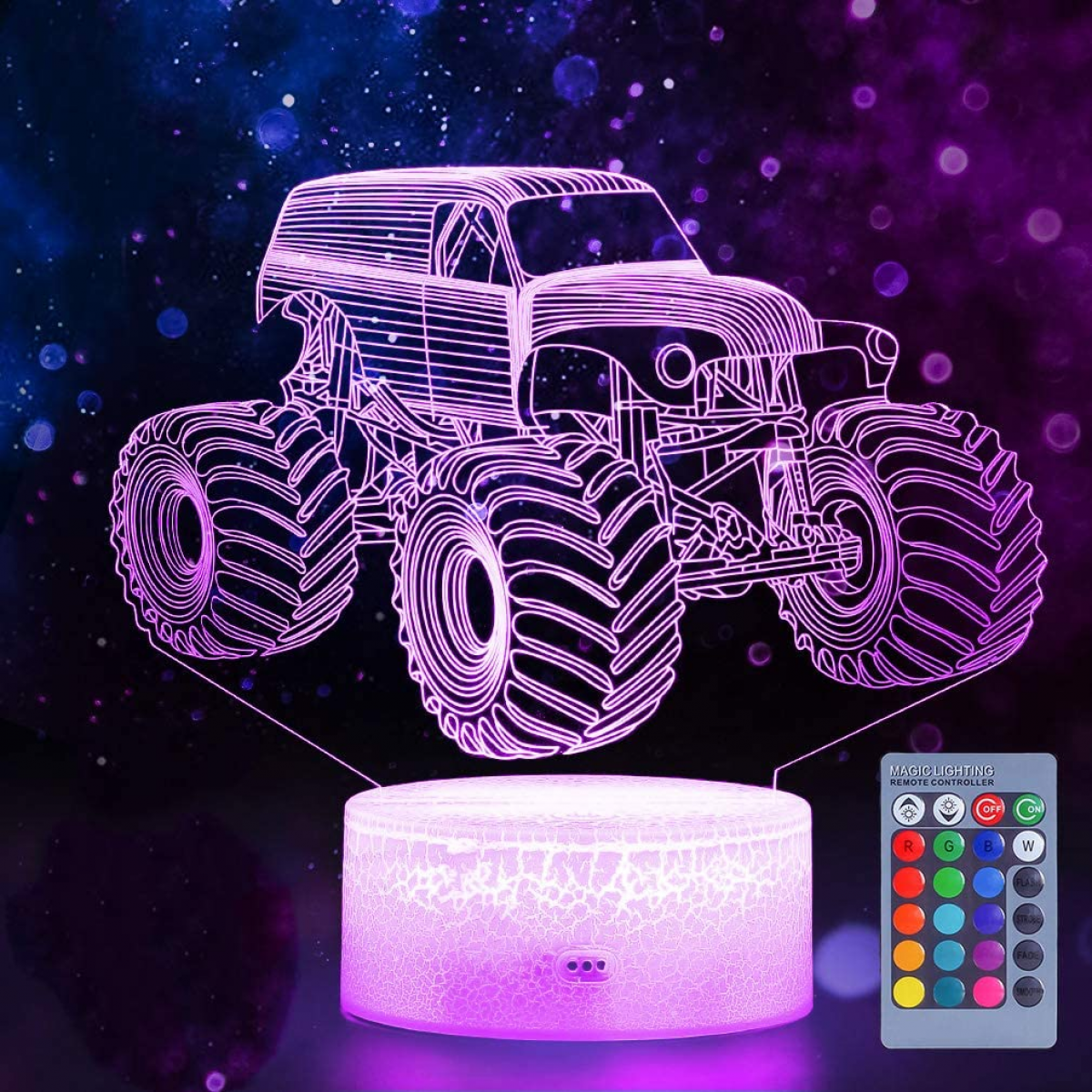 Sport Car 3D Night Light 16 Colors Change with Remote & Touch Control