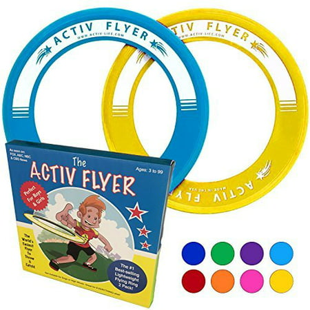 best kids frisbee rings [yellow/cyan] - top birthday presents & gifts for young boys girls ages 3 and up - ultimate outdoor toss toys at beach vacation, school playground, park, pool family