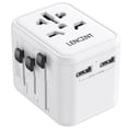 thumbnail image 1 of Adaptador Enchufe Universal LENCENT Blanco con 2 Puertos USB para Viaje en Más de 200 Países, 1 of 7