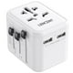 thumbnail image 1 of Adaptador Enchufe Universal LENCENT Blanco con 2 Puertos USB para Viaje en Más de 200 Países, 1 of 7