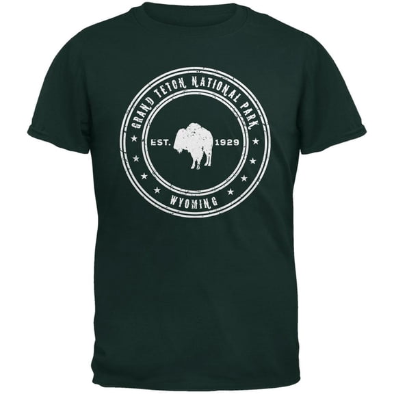 Grand Teton National Park Forest Green Adult T-Shirt - Small