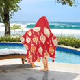 thumbnail image 3 of Yayeee Kids Hooded Towels Toddler Soft Absorbent Beach Bathing Wrap 50" x 23.5", Orange Christmas Ornaments Pattern, 3 of 5