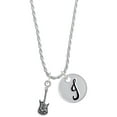 thumbnail image 1 of Delight Jewelry Silvertone Rock Star Guitar Silvertone Script Initial Disc - J - Charm Necklace, 20"+3", 1 of 4