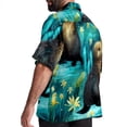 thumbnail image 3 of Platypus Men's Button Down Hawaiian Poplin Shirt Summer Beach Printed Casual Short Sleeve Unisex Shirts, 3 of 6