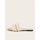 thumbnail image 3 of Women Orange Raw Trim Design Flat Sandals, Funky Open Toe Slide Sandals For Summer, 3 of 4