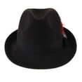 thumbnail image 5 of Men Fedora Hat Wool Felt Crushable Handmade Bowknot Feather Black, 5 of 6