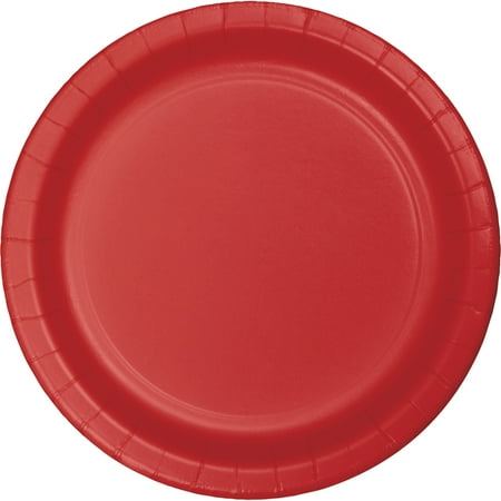 

9 inch Round Paper Dinner Plates Classic Red Pack of 24 6 packs