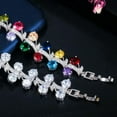 thumbnail image 4 of Gorgeous Round Colorful Cubic Zirconia Dancing Party Bracelets for Women Jewelry, 4 of 8
