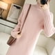 thumbnail image 5 of Vestidos de punto de manga larga para otoño e invierno, suéter recto de cuello alto coreano cálido, vestidos informales hasta la rodilla para mujer, 5 of 5