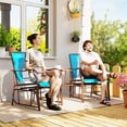 thumbnail image 2 of Outsunny Double Patio Glider Chair with Glass Top Center Table, Blue, 2 of 10