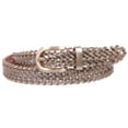 thumbnail image 2 of Classic 3/4" (20mm) Skinny Braided Woven Narrow Soft Cowhide Leather Belt, 2 of 4