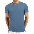 thumbnail image 5 of Mens Tshirts Solid Short Sleeved Crew Neck Pocket T Shirt Spring Summer Tee Shirt Tops, 5 of 5