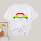 thumbnail image 4 of Camiseta de Cuello Redondo Impresa Nueva Moda Casual de Manga Corta de las Mujeres, Mezcla Ligera de Poliéster para la Primavera, 4 of 6
