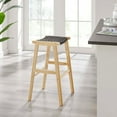thumbnail image 2 of Bar Stool Chair Barstool, Set of 2, Black Natural, Wood, Pub Cafe Bistro Dining Kitchen Hospitality Restaurant, Modern Contemporary HB36088, 2 of 10