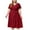 Wine, variant on Summer Oversize Maxi Dresses for Womens 2025 Fashion Casual Short Sleeved V-neck Printed Button Pocket Dress