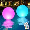 thumbnail image 2 of Solar Floating Ball Pool Light IP68 Water Resistant Brightness Adjustment 2/4/6/8H Timing Solar Floating Lights for Pool, 2 of 5