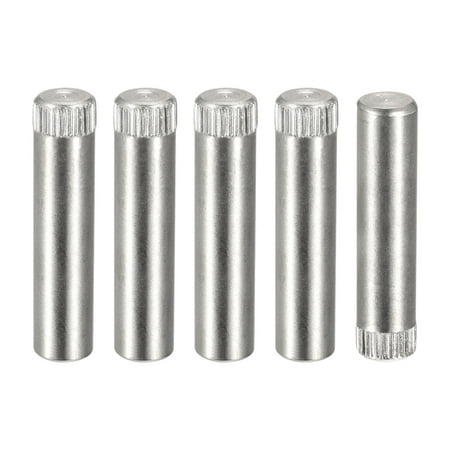 

8x35mm 304 Stainless Steel Dowel Pins 5 Pack Knurled Head Flat End Dowel Pin