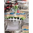 thumbnail image 4 of Outdoor Tablecloth with Umbrella Hole and Zipper, Black Plaid Easter Round Table Cloth 54 Inch Waterproof Tablecloth, Truck Spring Floral Bunny Animals Wooden Picnic Table Cover for Patio Camping, 4 of 7