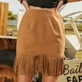 thumbnail image 4 of EDFBUYKRS Female Skirts Fall Maxi Skirts Plus Size Western Style Fringe Skirt with Studded Hem for Fit for Casual Occasions, 4 of 9