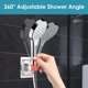 thumbnail image 5 of Matsuzay Soporte de ducha Universal de montaje en pared ABS, Base adhesiva de fácil instalación con ángulo ajustable, superpotencia Accesorios de baño, 5 of 6