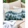 thumbnail image 6 of Ink Green Ombre Forest Throw Pillow Cover 20 x 26 Inch Decorative Pillow Cover Abstract Art Watercolor Tree Lumbar Pillowcase Seasonal Rectangle Cushion Case for Couch Sofa Bed Living Room, 6 of 7