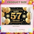 thumbnail image 2 of Golden Glitter Happy 57th Birthday Banner Sparkling Stars 57th Birthday Display Gold Balloons Firework Design Birthday Backdrop for 57th Birthday Party Adult Celebration Indoor Decoration, 2 of 3