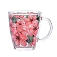 thumbnail image 5 of STP GOODS Sakura Glass Mug Set of 4 pcs 11.8 fl oz (350 ml) Tea Mugs for Hot Beverages Coffee and Tea Mugs for Latte Cocoa Chocolate Glass Drinkware, Service for 4, Pink Green Clear, 5 of 6