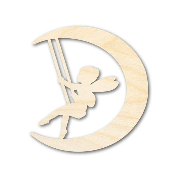 Unfinished Wood Moon Fairy Silhouette 12" / 1/8"