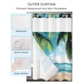 thumbnail image 2 of No Hook Cloth Fabric Shower Curtain with Snap in Liner, Summer Beach Waterproof Shower Curtains Set with See Through Top Window, Ocean Tropical Palm Tree Seaside Landscape Bath Curtains 54"x78", 2 of 6